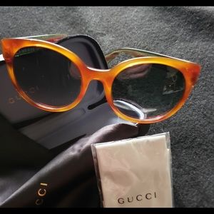 GUCCI GG0035S 003 HAVANA CAT EYE SUNGLASSES